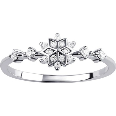 SILVEGO Stříbrný prsten vločka Elsa s Brilliance Zirconia DCC08017RW
