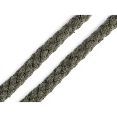 Oděvní šňůra na vak Ø8 mm splétaná Varianta: 8 zelená khaki, Balení: 10 m