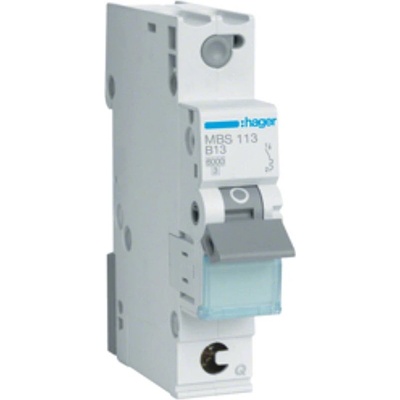 Hager MBS113 1 pól. 13A, char. B, 6 kA, QC