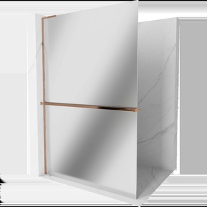 Mexen Kioto+ L душ екран с рафт Walk-in 80 x 200 см, огледало, розово злато - 800-080-123-60-50 (800-080-123-60-50)