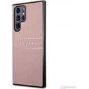 Pouzdro Guess PU Leather Saffiano Samsung Galaxy S22 Ultra, růžové