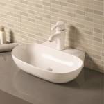 Inter Ceramic Умивалник за баня Фрезия 56х36см, бял за плот или мебел (491)