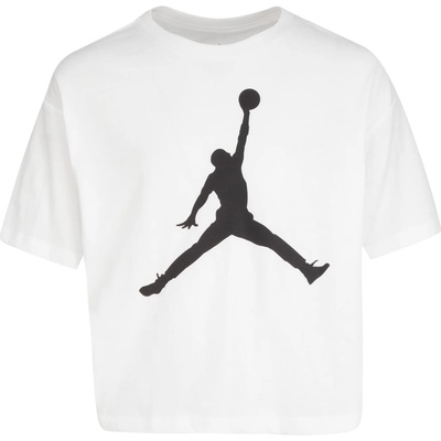 Детска тениска Air Jordan Jumpman Cropped T-Shirt Junior Girls - White LL JM