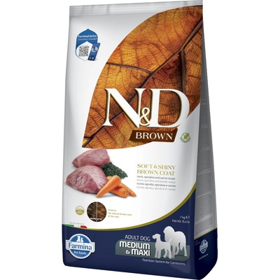 N&D Brown Dog Adult Medium & Maxi Grain Free Lamb Spirulina & Carrot 7 kg