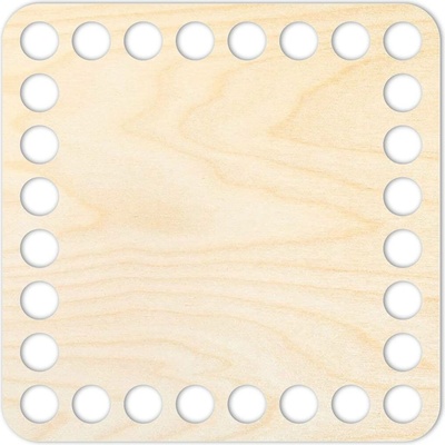 Woody Crafts Přírodní dno na háčkované košíky - Čtverec Velikost: 10x10 cm