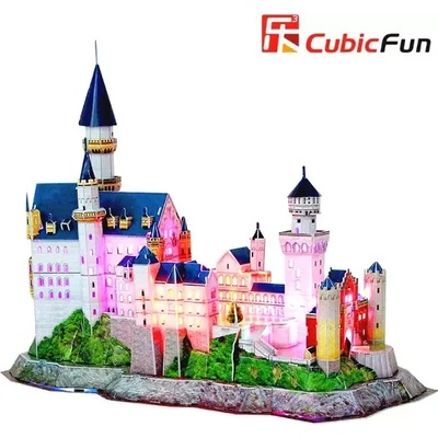CubicFun 3D пъзел с LED светлини 128 части CubicFun - Neuschwanstein Castle (Германия)