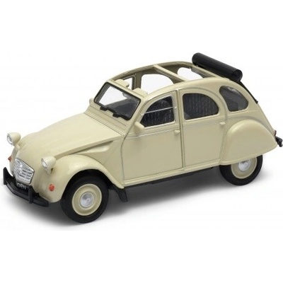 Welly Citroen 2CV krémový so zrolovanou strechou 1:34