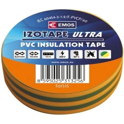 Emos F61515 izolačná páska PVC 10 mm x 15 m zeleno-žltá