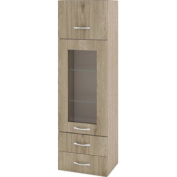 ИРИМ Колона над плот с витрина хоризонтална врата и две чекмеджета Сити МДА-101 мока / дъб сонома арвен 40 см