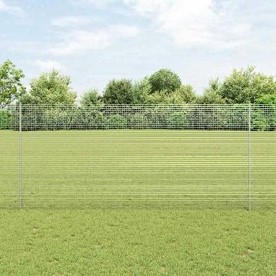 vidaXL Svařovaná drátěná plotovina s tyčkami 25 x 1,4 m Stříbrná