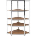 MMS Ъглов метален стелаж MMS - Eko, MDF, 5 х 175 kg, 180 х 70 x 70 x 40 cm (49568)