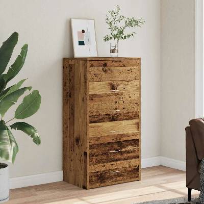 vidaXL 11461.855890 příborník se 6 zásuvkami old wood 50 x 34 x 96 cm