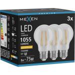 Mexen Vintis 3x LED филамент крушка E27, A60, 8W, Топла - 2200K, 1055 lm, прозрачна (L150-E27-0822-00x03)