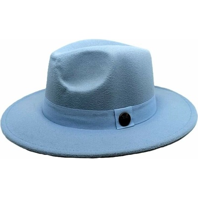 Pánsky fedora klobúk elegantný plstený model svetlomodrý
