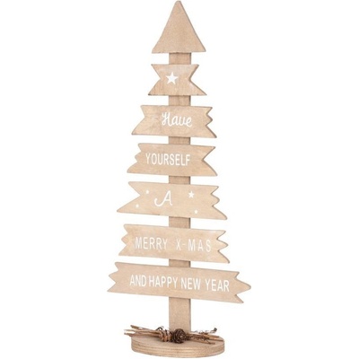 MagicHome Dekorácia Vianoce Woodeco Strom s tabuľkami bal. 2 ks 40x17 cm