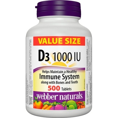 Webber Naturals Витамин D3 1000 IU 500 таблетки | Webber Naturals (3591 WN)