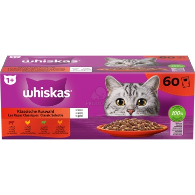 Whiskas Classic селекция пауч за котки 60 x 85 г - в аспик