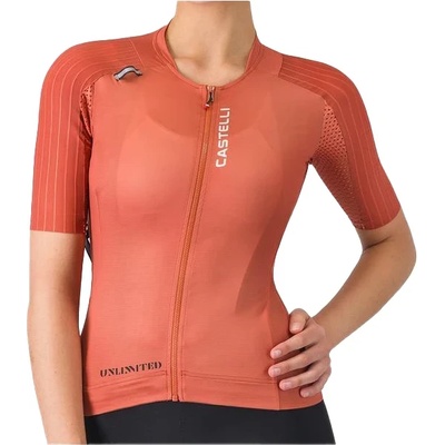 Castelli Дамска фланелка с къс ръкав за колоездене Castelli Women's Unlimited Pro 2 Jersey Cycling jersey - Paprika (156-2750-0214)
