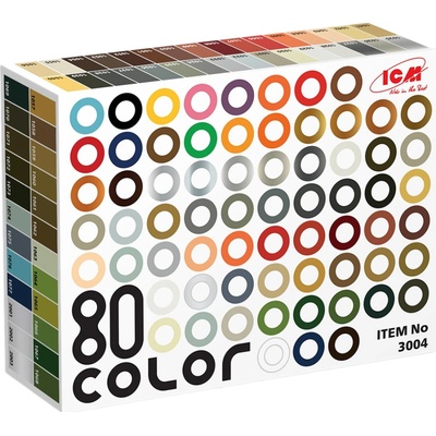 ICM Farby sada 80 color 77x 12ml farby + 3x 12ml laky