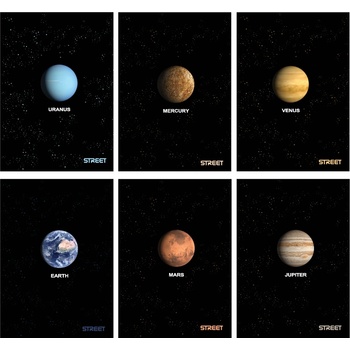 STREET Тетрадка Street, А4, бели листа, 54листа, PLANET (24472-А-PLANET)