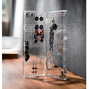 Compactor organizér na drobné šperky čirý plast