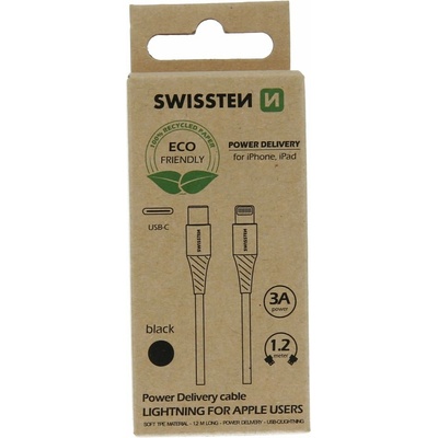 Swissten 71505300ECO USB-C / Lightning ECO černý