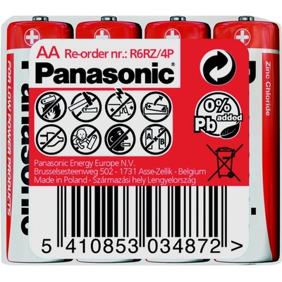 Panasonic Red Zinc AA 4ks 00133624