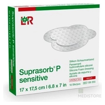 SUPRASORB P SENSITIVE silikónový penový obväz, sakrálny 10 ks