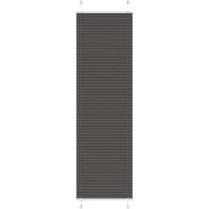 vidaXL Плисирана щора, черна, 55x200 см, ширина на плата 54, 4 см, полиестер (4015151)