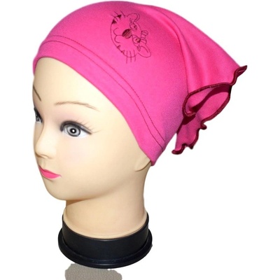 Betty Mode jarní/podzimní šátek s kočičkou tmavě růžový