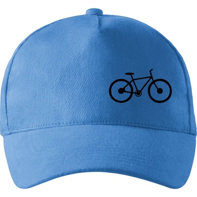 Obrázok kolesa na prsníku horský bicykel so zahnutým šiltom a látkovou sponou Svetlomodrá
