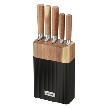 Klausberg Комплект ножове Klausberg KB 7981, 6 части, Неръждаема стомана, Стойка, Кафяв/графит (KB 7981)