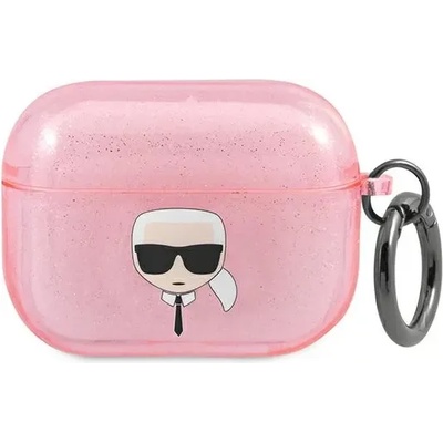 Karl Lagerfeld Калъф Karl Lagerfeld KLAPUKHGP за AirPods Pro, розов, Glitter Karl`s Head (KLAPUKHGP)