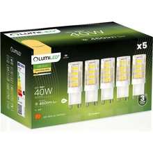 Lumiled LED žárovky G9 Sada 5 LED 5W = 40W 3000K Teplá bílá 460lm 360° úhel svícení 230V nebliká SMD malé LED žárovky