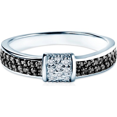 SAVICKI Годежен пръстен Savicki: бяло злато, диаманти, черни диаманти