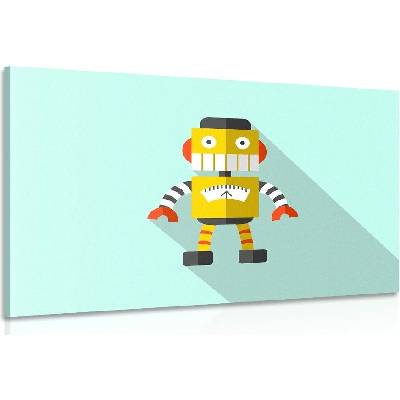 Obraz žlutý robot na modrém pozadí - 40x30