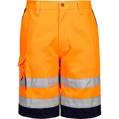 Portwest E043 Hi Vis šortky z poly bavlny oranžová Navy