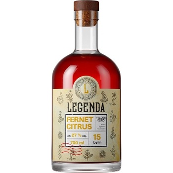 LEGENDA FERNET CITRUS 27% 0,7 l (čistá fľaša)