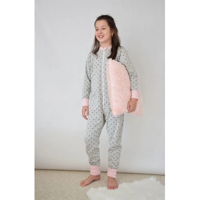 Overal Černé kuličky s růžovou