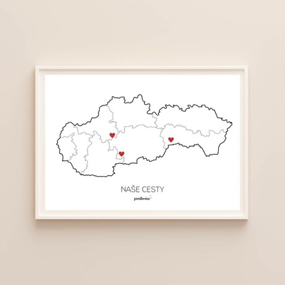 Zamilováno Vzpomínková mapa - Slovensko