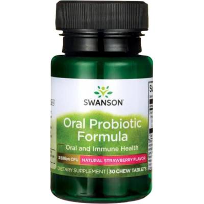 Swanson Oral Probiotic Formula - Natural Strawberry [30 Дъвчащи таблетки]