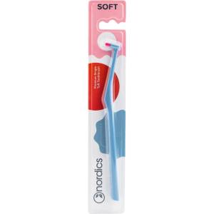 Nordics Едноснопова четка за зъби Expert, Soft, синя - ozone