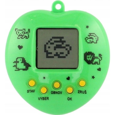 Přívěsek na klíče Zvířátko Tamagochi elektronické se šňůrkou se zvukem 5 x 6 cm růžová