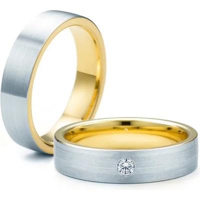 SAVICKI Сватбени халки: двуцветно злато, кръгли. 4.8 мм