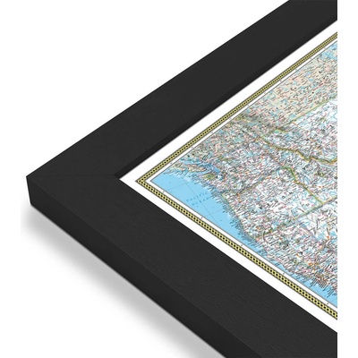 National Geographic USA - nástěnná mapa Classic 178 x 125 cm Varianta: mapa v dřevěném rámu, Provedení: Pegi černý
