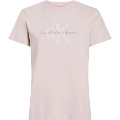 Тениска Calvin Klein Jeans Chenille Monologo Regular short sleeve T-shirt - Beige