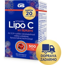 GS Vitamin Lipo C 500 mg so šípkami 90 + 20 kapsúl