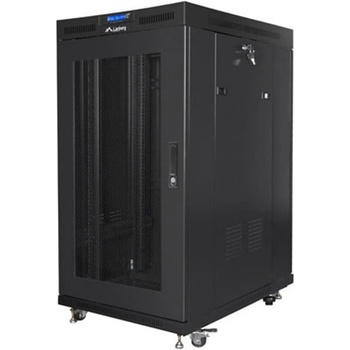 Lanberg Комуникационен шкаф Lanberg FF01-8022-23BL, 19", 22U, 123.9 x 100 x 80 cm, товароносимост до 1200кг, черен (FF01-8022-23BL)