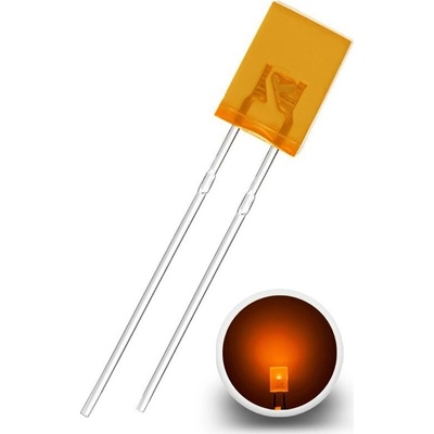 LED Dióda obdĺžniková 2x5x7mm, Oranžová difúzna