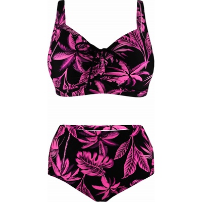 Salma pink dvojdeilene plavky pre plnoštíhle S803 ružová